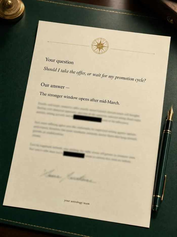 A written answer letter with the question at the top