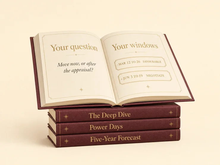 Illustration: the Five-Year Forecast book open at dated quarters