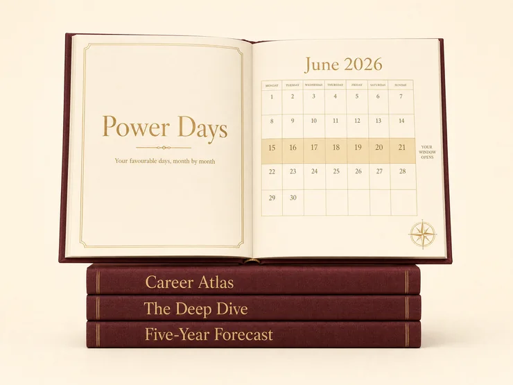 Illustration: the Power Days book open at a twelve-month calendar overview